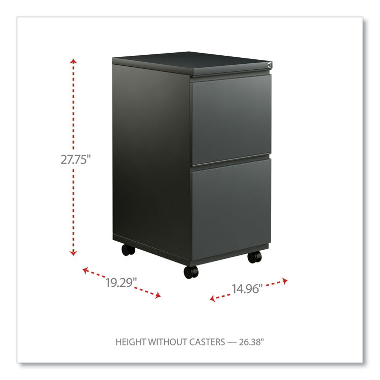 File Pedestal With Full-Length Pull, Left Or Right, 2 Legal/letter-Size File Drawers, Charcoal, 14.96" X 19.29" X 27.75"