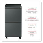File Pedestal With Full-Length Pull, Left Or Right, 2 Legal/letter-Size File Drawers, Charcoal, 14.96" X 19.29" X 27.75"