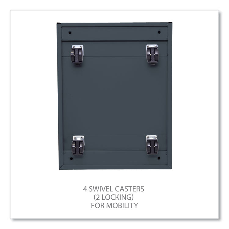 File Pedestal With Full-Length Pull, Left Or Right, 2 Legal/letter-Size File Drawers, Charcoal, 14.96" X 19.29" X 27.75"