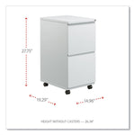 File Pedestal With Full-Length Pull, Left Or Right, 2 Legal/letter-Size File Drawers, Light Gray, 14.96" X 19.29" X 27.75"