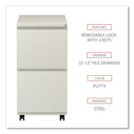 File Pedestal With Full-Length Pull, Left Or Right, 2 Legal/letter-Size File Drawers, Putty, 14.96" X 19.29" X 27.75"