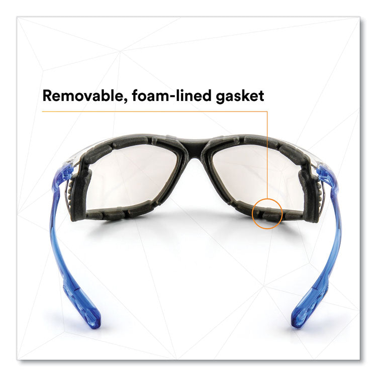 CCS Protective Eyewear with Foam Gasket, Blue Plastic Frame, Clear Polycarbonate Lens