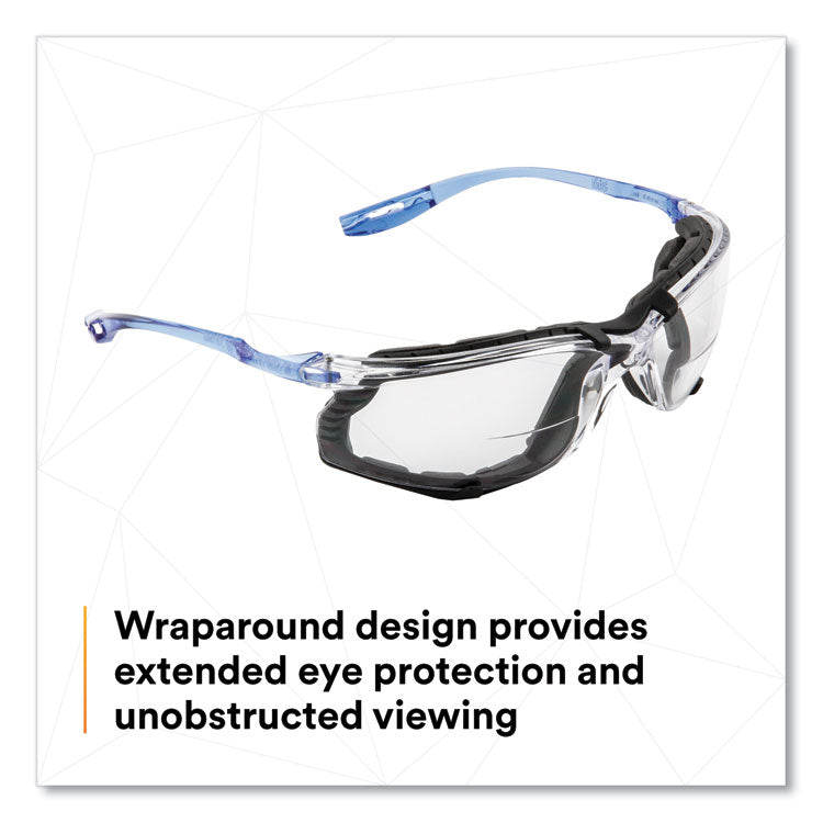 CCS Protective Eyewear with Foam Gasket, Blue Plastic Frame, Clear Polycarbonate Lens