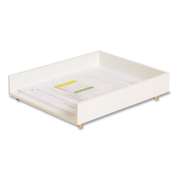 Juliet Paper Tray, 1 Section, Holds 11" x 8.5" Files, 10 x 12.25 x 2.5, White