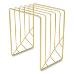 Vena Desktop Organization Kit, 8 Compartments, Letter Sorter, Paper Tray, Pencil Cup, Gold, Metal