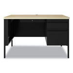 Teachers Pedestal Desks, One Right-Hand Pedestal: Box/File Drawers, 48" x 30" x 29.5", Maple/Black