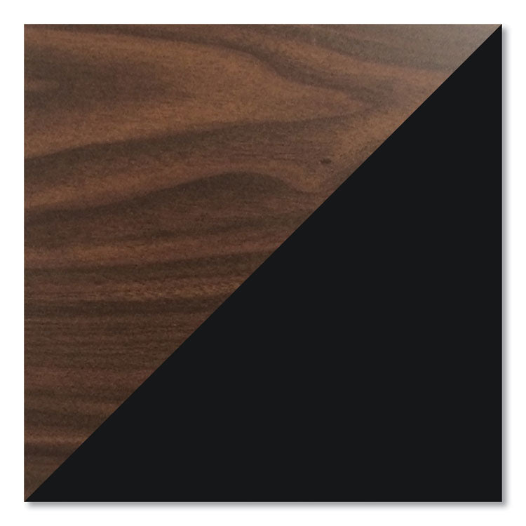 Teachers Pedestal Desks, Left and Right-Hand Pedestals: Box/File Drawer Format, 60" x 30" x 29.5", Walnut/Black