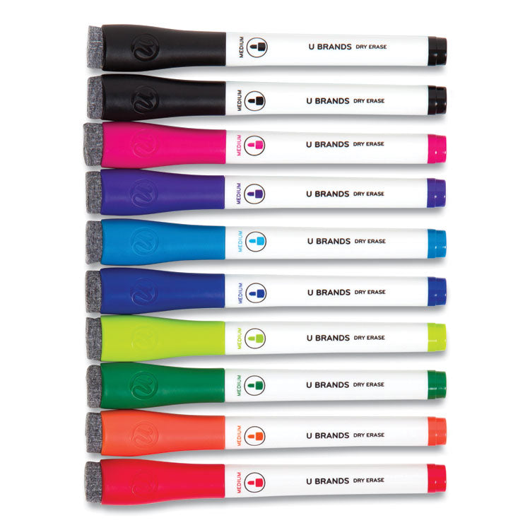 Medium Point Dry Erase Markers, Medium Tip, Assorted Colors, 10/Pack