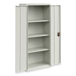Economy Assembled Storage Cabinets, 4 Shelves, 30" x 15" x 66", Light Gray
