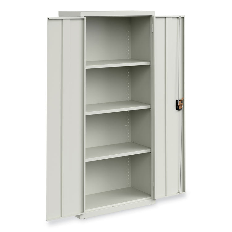Economy Assembled Storage Cabinets, 4 Shelves, 30" x 15" x 66", Light Gray