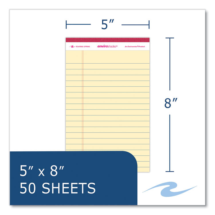 Enviroshades Legal Notepads, 50 Assorted 5 x 8 Sheets, 72 Notepads/Carton