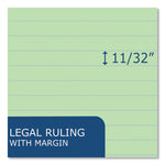 Enviroshades Legal Notepads, 50 Green 8.5 x 11.75 Sheets, 72 Notepads/Carton