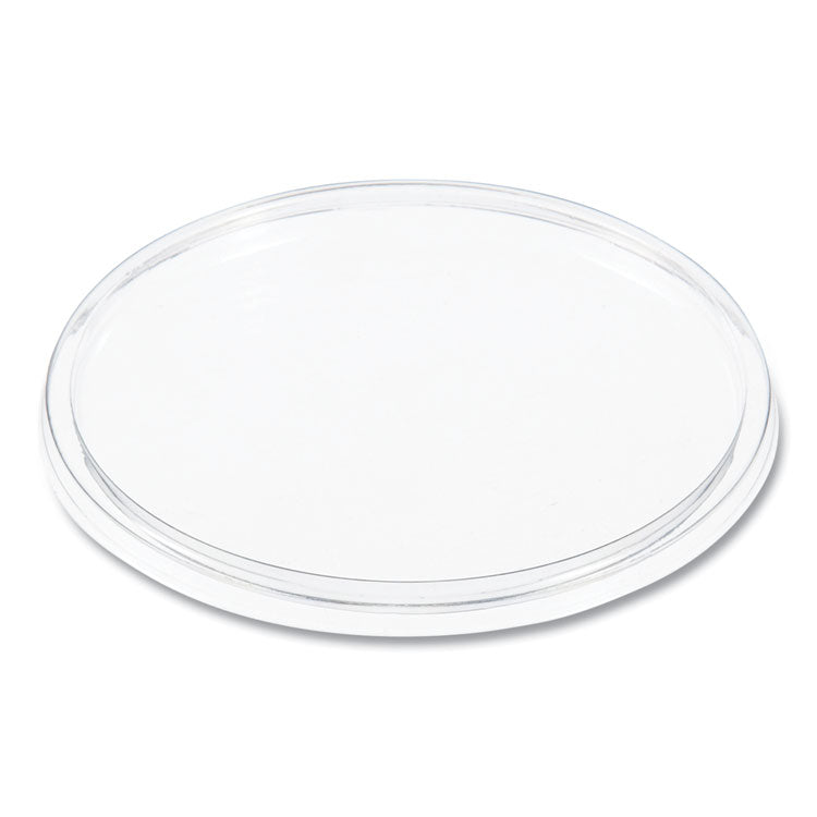 Plastic Lids for Foam Cups, Bowls and Containers, Flat, Not Vented, Fits 6 oz to 32 oz, Clear, 100/Sleeve, 10 Sleeves/Carton