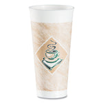 Cafe G Foam Hot/cold Cups, 24 Oz, Brown/green/white, 20/bag, 25 Bags/carton