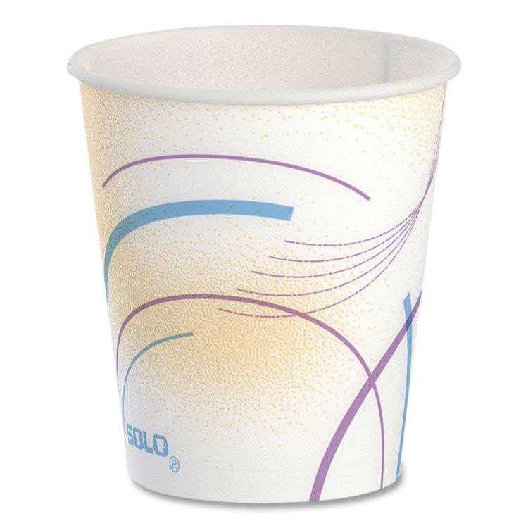 Paper Water Cups, 5 oz, Meridian Design, 100/Sleeve, 25 Sleeves/Carton