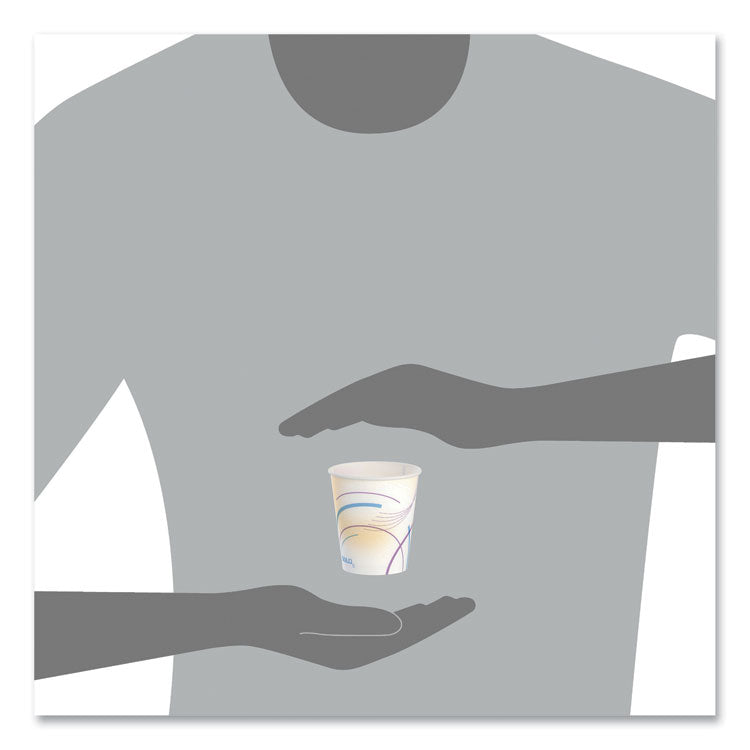 Paper Water Cups, 5 oz, Meridian Design, 100/Sleeve, 25 Sleeves/Carton