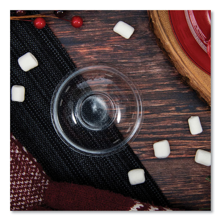 Plastic Dome Lid, No-Hole, Fits 9 oz to 22 oz Hot Cups, Clear, 100/Sleeve, 10 Sleeves/Carton