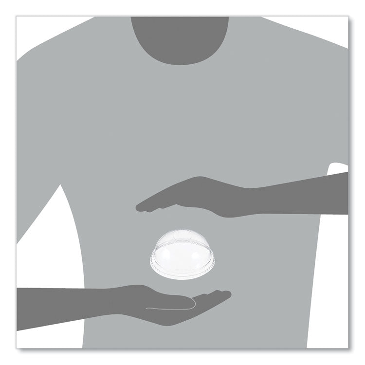 Plastic Dome Lid, No-Hole, Fits 9 oz to 22 oz Hot Cups, Clear, 100/Sleeve, 10 Sleeves/Carton
