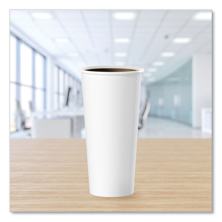 Single-Sided Poly Paper Hot Cups, 24 Oz, White, 25/bag, 20 Bags/carton