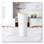 Single-Sided Poly Paper Hot Cups, 24 Oz, White, 25/bag, 20 Bags/carton
