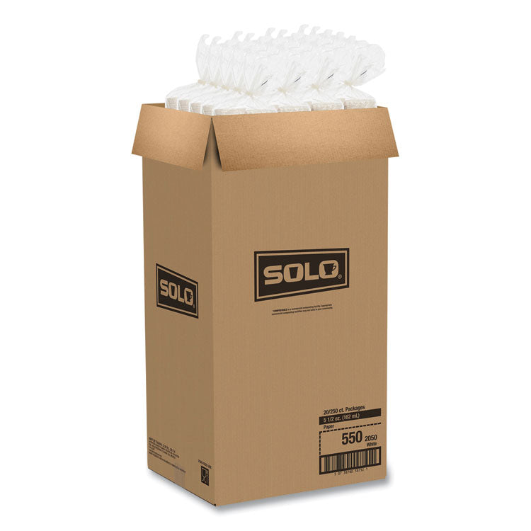 Paper Portion Cups, 5.5 oz, White, 250/Bag, 20 Bags/Carton