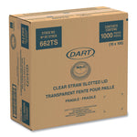 Straw-Slot Cold Cup Lids, Fits 9 oz to 20 oz Cold Cups, Plastic, Clear, 100/Sleeve, 10 Sleeves/Carton