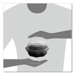 OctaView Hinged-Lid Hot Food Containers, 6.3 x 3.1 x 1.5, Black/Clear, Plastic, 200/Carton