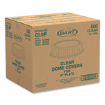 Dome Covers for Dinnerware, For 9" Foam Plates, Clear, Plastic, 125/Bag, 4 Bags/Carton