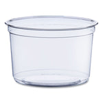 Bare Eco-Forward RPET Deli Containers, ProPlanet Seal, 16 oz, 4.6" Diameter x 3" h, Clear, Plastic, 500/Carton