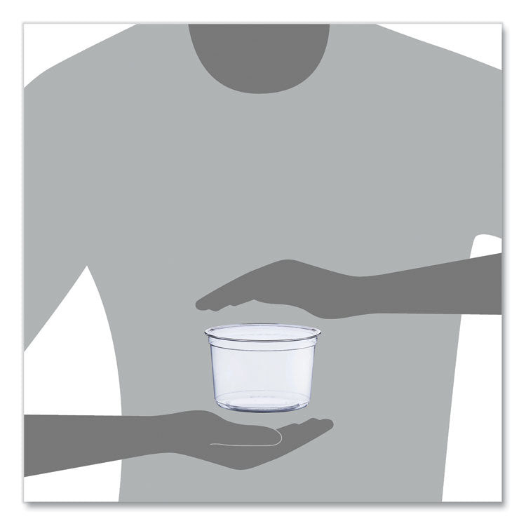 Bare Eco-Forward RPET Deli Containers, ProPlanet Seal, 16 oz, 4.6" Diameter x 3" h, Clear, Plastic, 500/Carton