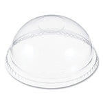 Plastic Dome Lid, No-Hole, Fits 9 oz to 22 oz Hot Cups, Clear, 100/Sleeve, 10 Sleeves/Carton
