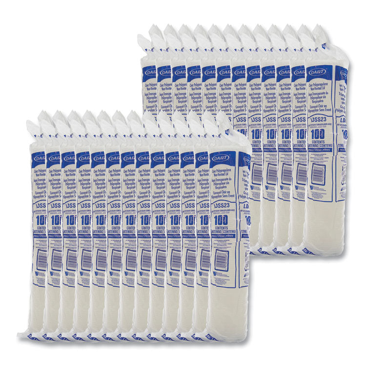 Snaptight Portion Cup Lids, Fits 2.5 oz to 3.5 oz Portion Cups, Plastic, Clear, 100/Sleeve, 25 Sleeves/Carton