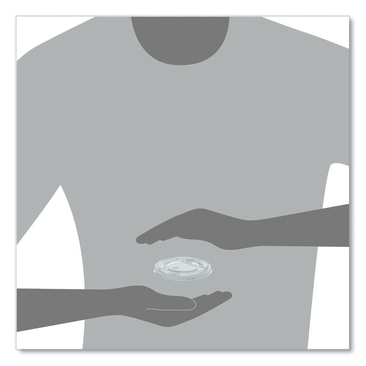 Snaptight Portion Cup Lids, Fits 2.5 oz to 3.5 oz Portion Cups, Plastic, Clear, 100/Sleeve, 25 Sleeves/Carton