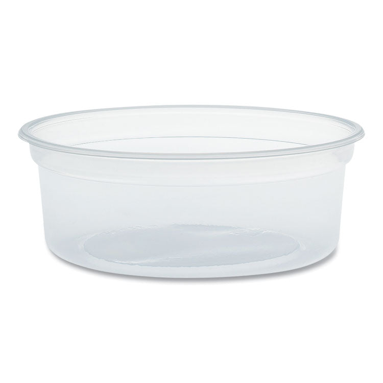 MicroGourmet Food Container, 8 oz, 4.1" Diameter x 1.14" h, Clear, Plastic, 500/Carton