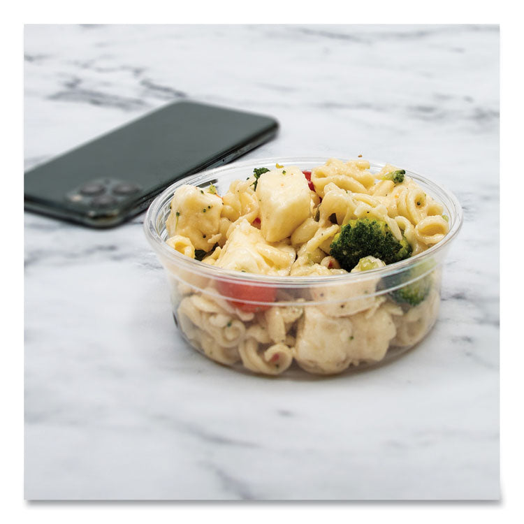 MicroGourmet Food Container, 8 oz, 4.1" Diameter x 1.14" h, Clear, Plastic, 500/Carton