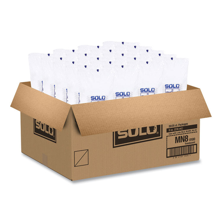 MicroGourmet Food Container, 8 oz, 4.1" Diameter x 1.14" h, Clear, Plastic, 500/Carton