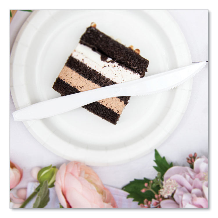 Reliance Mediumweight Cutlery, Standard Size, Knife, Plastic, White, 1,000/Carton