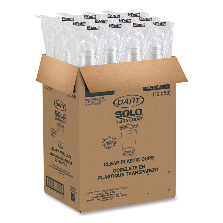 Ultra Clear Cups, 20 oz, Plastic, 50/Bag, 12 Bags/Carton