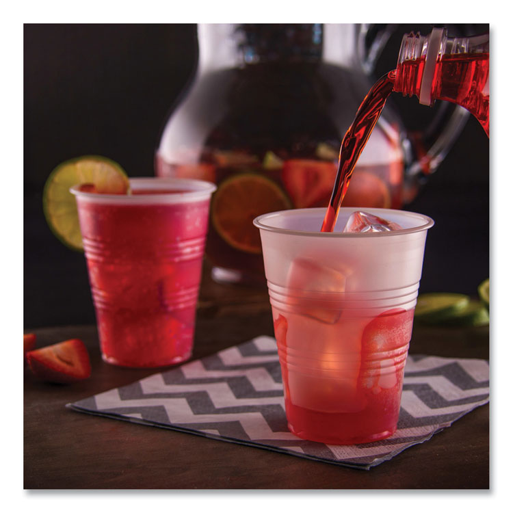 High-Impact Polystyrene Cold Cups, 9 oz, Plastic, Translucent, 100/Sleeve, 25 Sleeves/Carton