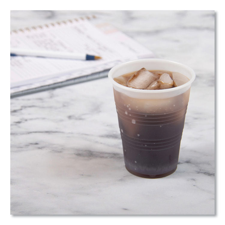 High-Impact Polystyrene Cold Cups, 9 oz, Plastic, Translucent, 100/Sleeve, 25 Sleeves/Carton