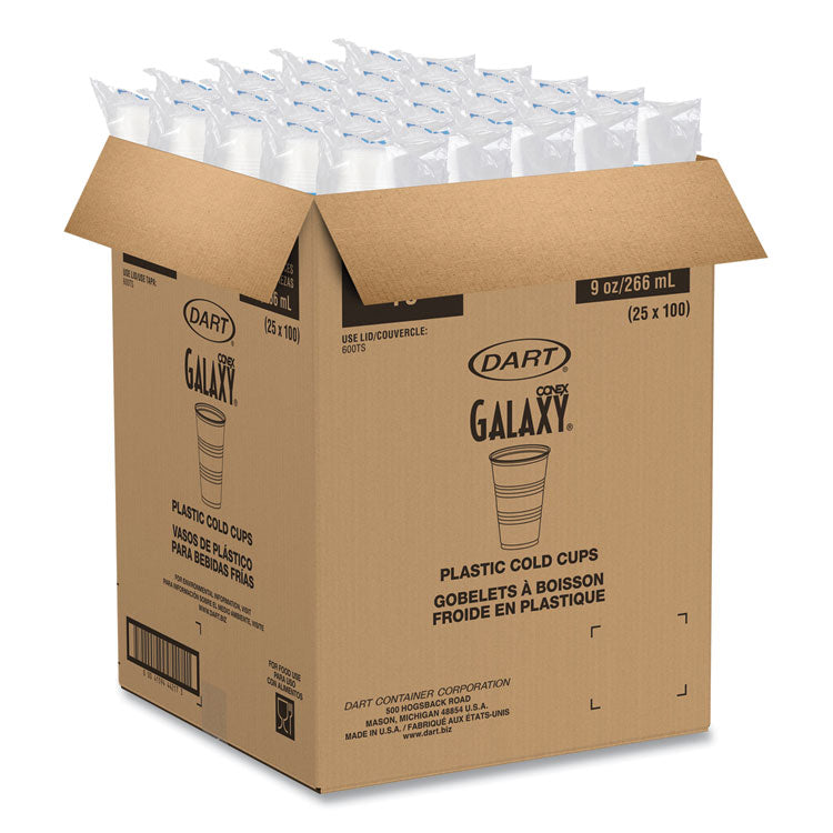 High-Impact Polystyrene Cold Cups, 9 oz, Plastic, Translucent, 100/Sleeve, 25 Sleeves/Carton