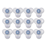 Urinal Screen with Non-Para Deodorizer Block, Green Apple Scent, 3.25 oz, Blue/White, 12/Box