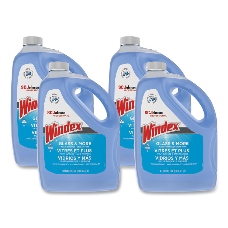 Glass Cleaner With Ammonia-D, 1 Gal Bottle, 4/carton