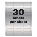 Permatrack Metallic Asset Tag Labels, Laser Printers, 0.75 X 2, Metallic Silver, 30/sheet, 8 Sheets/pack