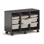 Class-ifi Tote Storage Cabinet, Three-Wide, 46.63" x 18.75" x 31.38", Charcoal Gray