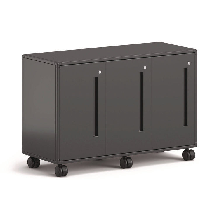 Class-ifi Tote Storage Cabinet, Three-Wide, 46.63" x 18.75" x 31.38", Charcoal Gray