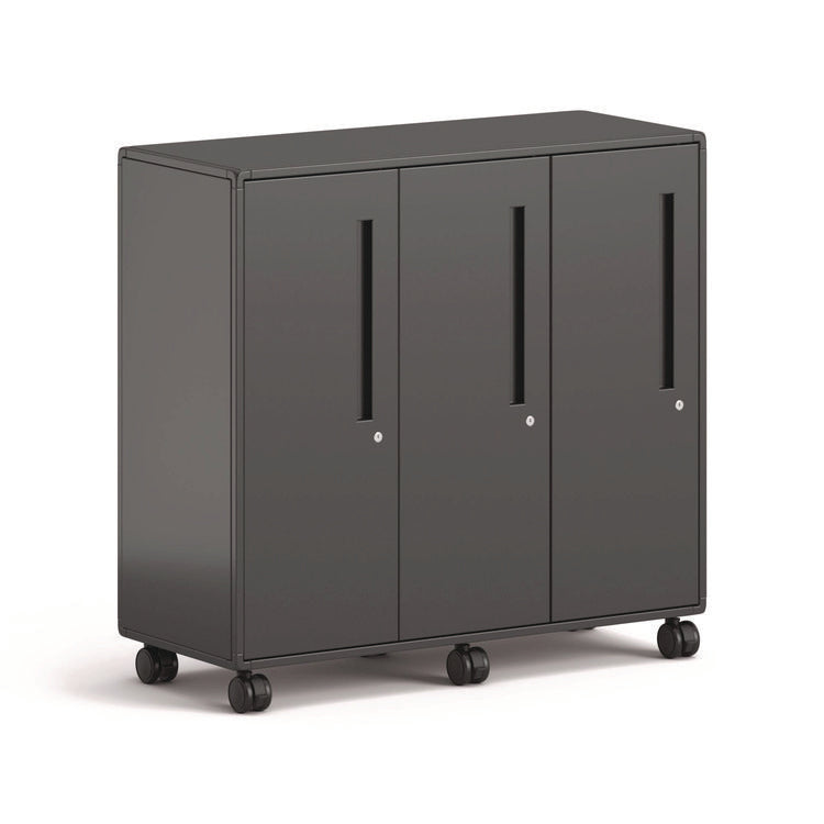 Class-ifi Tote Storage Cabinet, Three-Wide, 46.63" x 18.75" x 44.13", Charcoal Gray