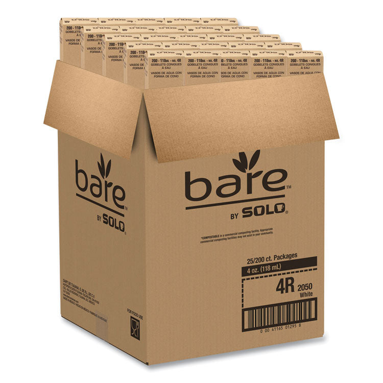 Cone Water Cups, Chipboard Box Inner Packaging, 4 oz, Paper, White, 200/Bag, 25 Bags/Carton