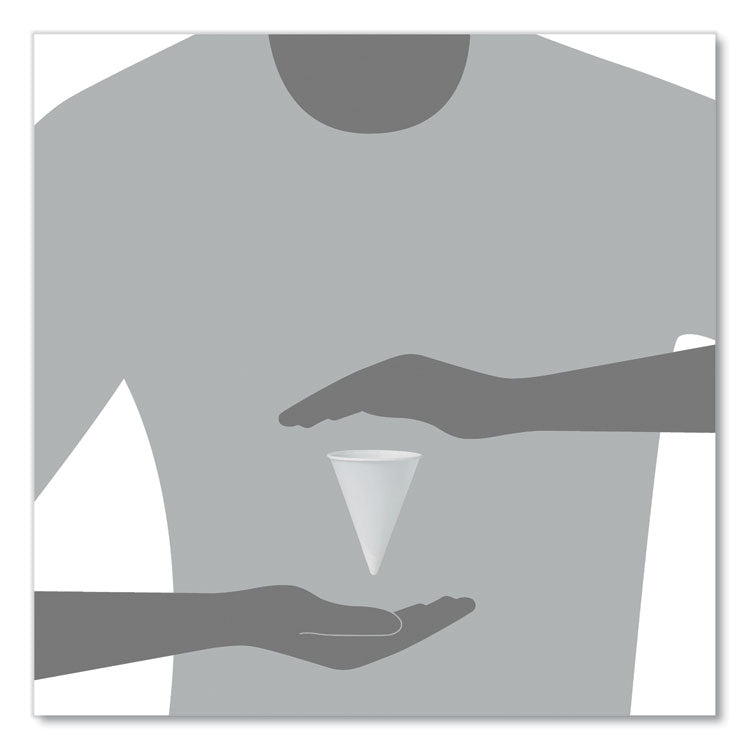 Cone Water Cups, Chipboard Box Inner Packaging, 4 oz, Paper, White, 200/Bag, 25 Bags/Carton