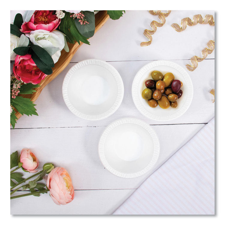 Non-Laminated Foam Dinnerware, Bowl, 5 oz, White, 125/Pack, 8 Packs/Carton